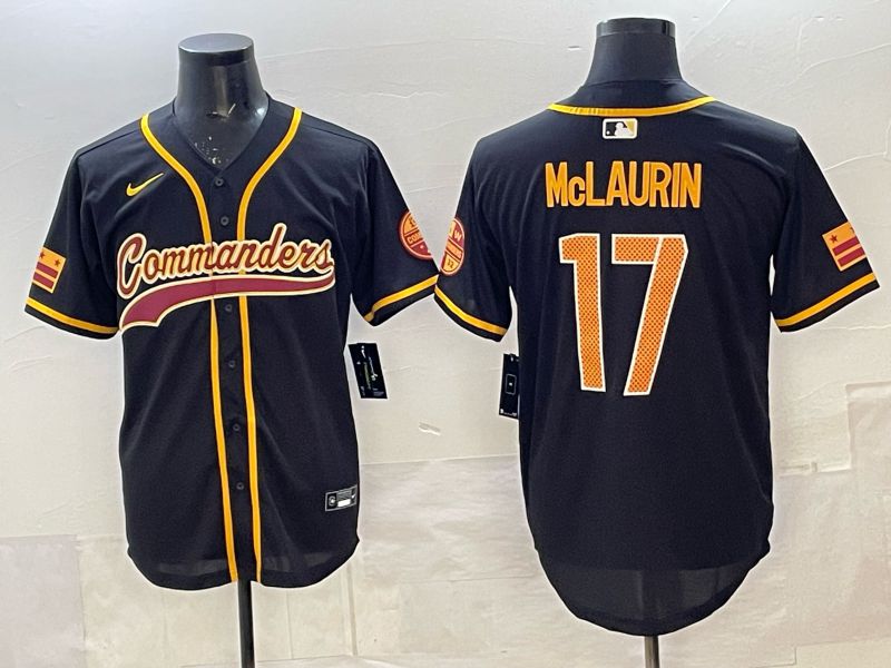 Men 2025 Nike Washington Commanders #17 Mclaurin Black 3th generation Joint Name Limited NFL Jersey 001